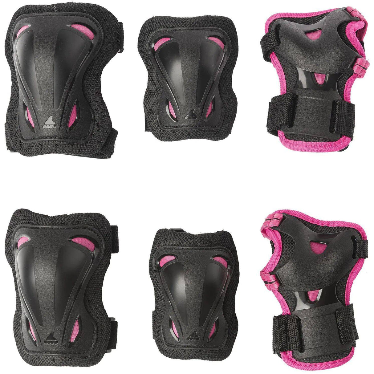 Rollerblade Skate Gear Jr 3 Pad Set - Black/Pink