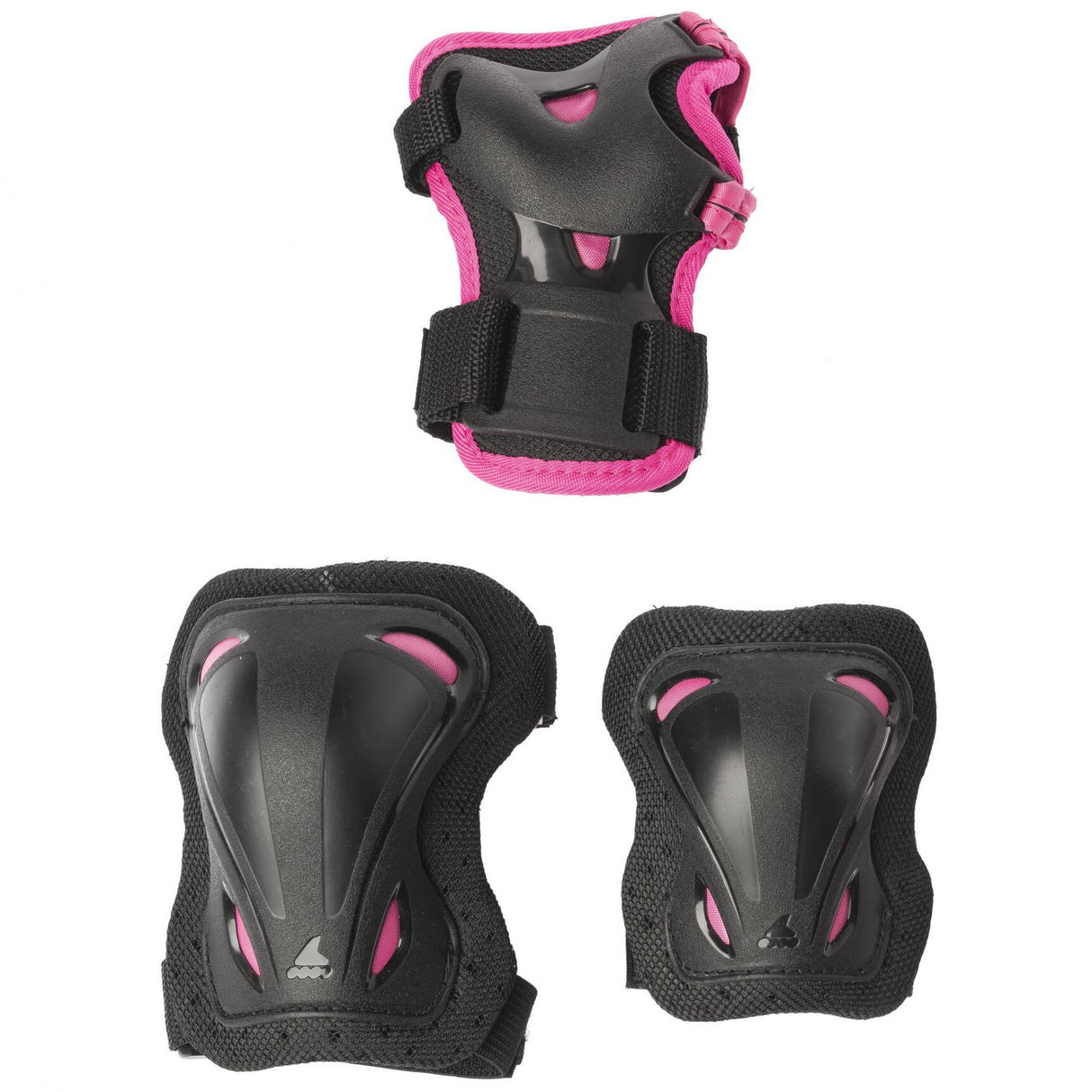 Rollerblade Skate Gear Jr 3 Pad Set - Black/Pink XS