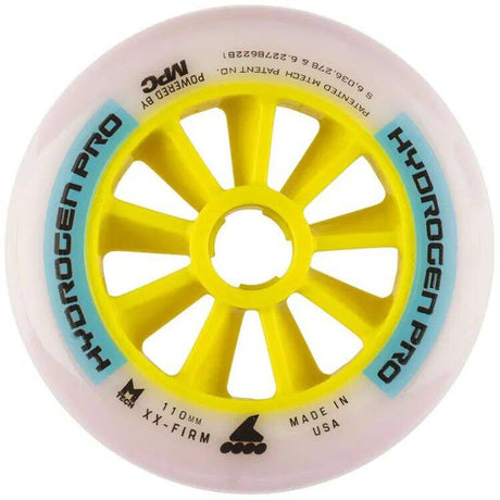 Rollerblade Hydrogen Pro 110mm XX-Firm Inline Skate Wheels - White/Blue