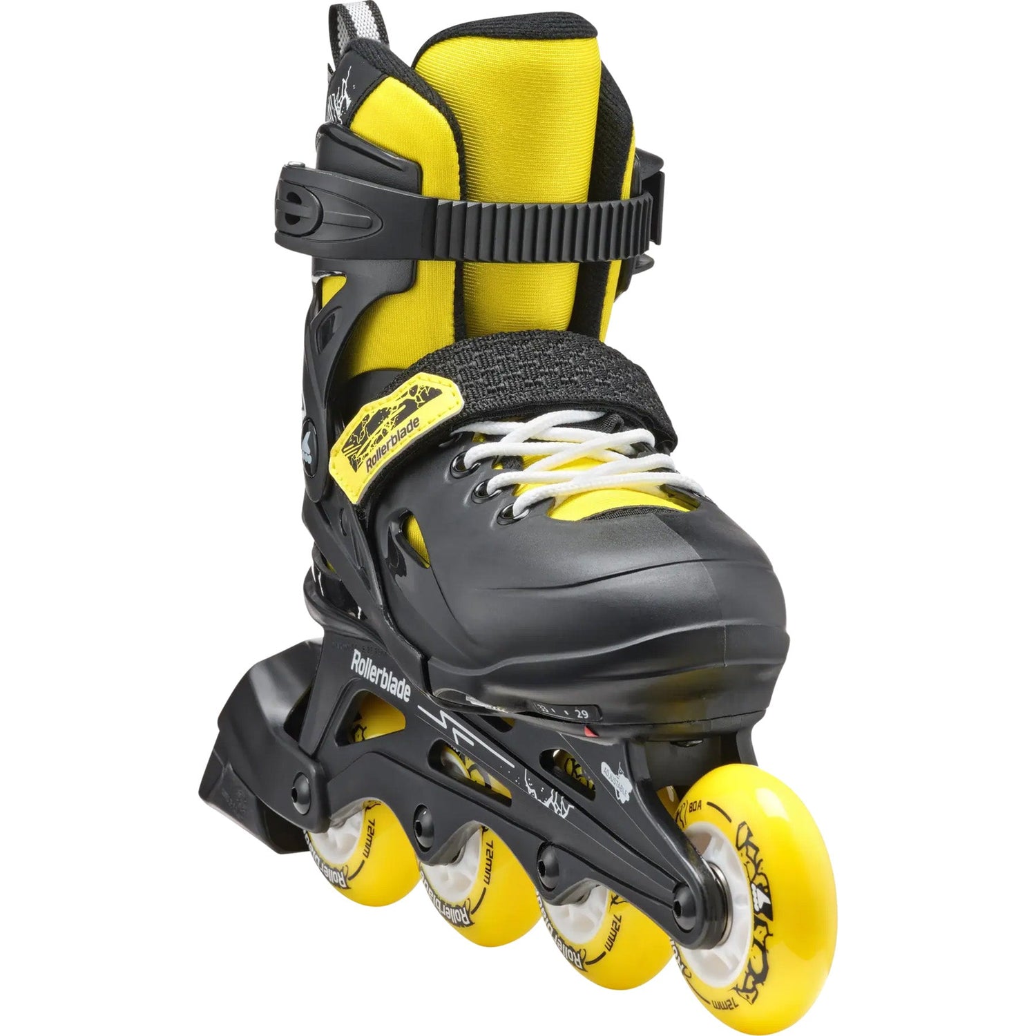 Rollerblade Fury Kids Adjustable Inline Skates - Black/Yellow