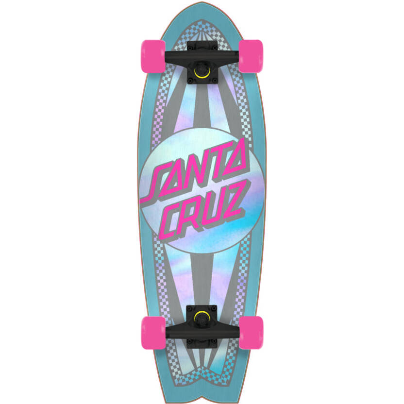 Santa Cruz Prismatic Dot Shark Complete Cruiser - Silver 27.7"