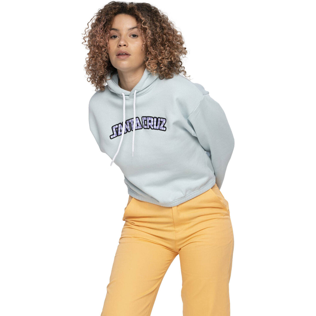 Santa Cruz Gingham Arch Strip Hoodie - Baby Blue