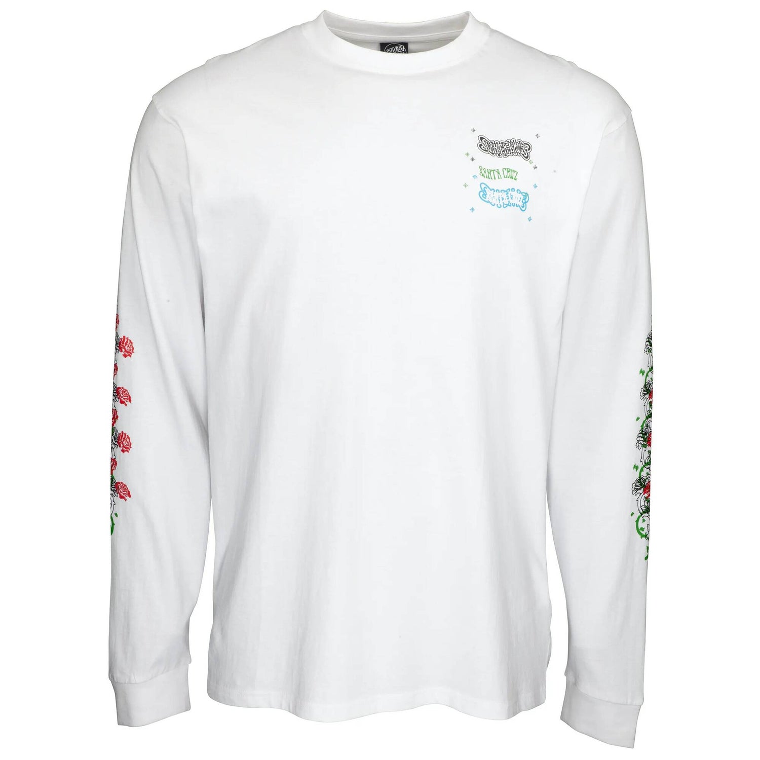 Santa Cruz Dressen Roses Long Sleeve T Shirt - White LRG