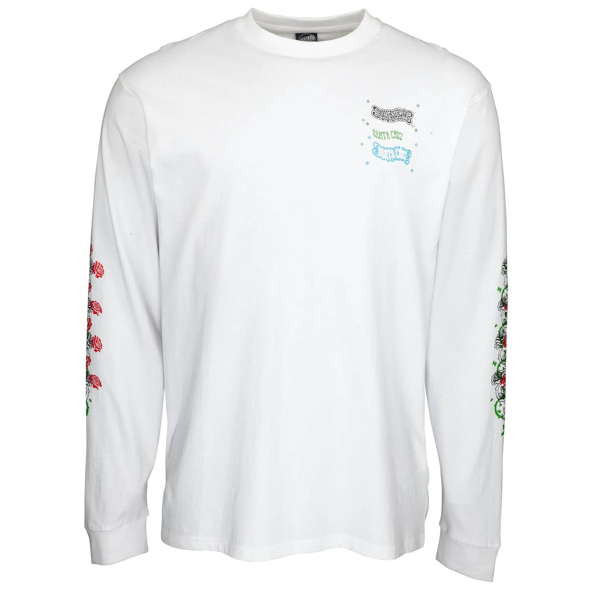 Santa Cruz Dressen Roses Long Sleeve T Shirt - White XL