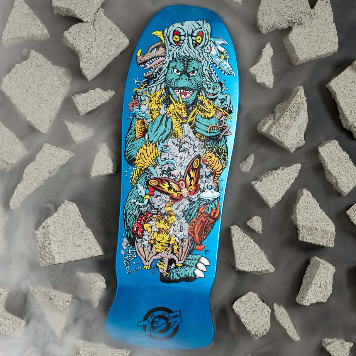 Santa Cruz x Godzilla Skateboard Deck - Kaiju Roskopp 10.125"