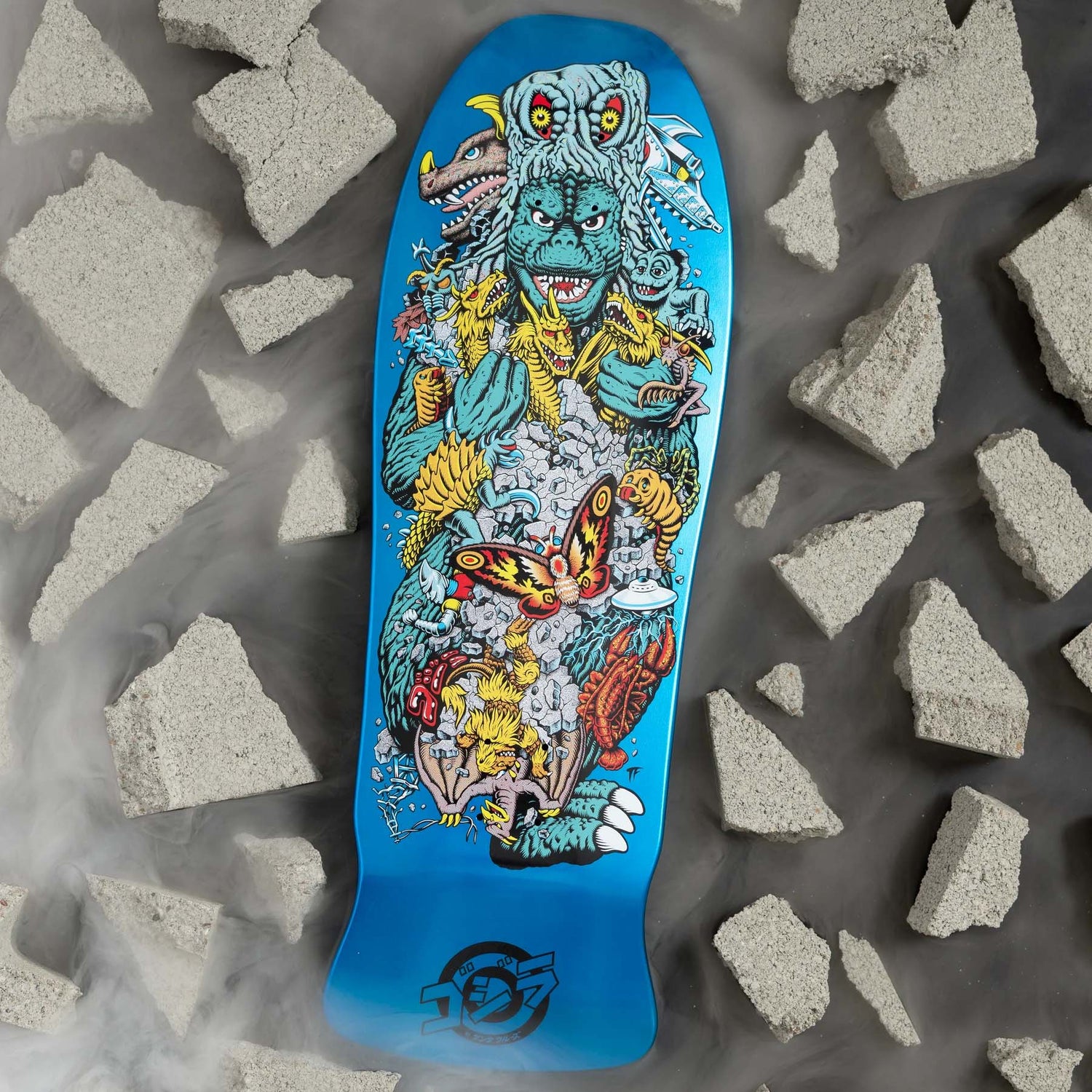 Santa Cruz x Godzilla Skateboard Deck - Kaiju Roskopp 10.125"