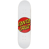 Santa Cruz Classic Dot Skateboard Deck - White 8''