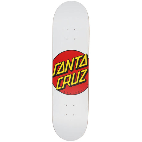 Santa Cruz Classic Dot Skateboard Deck - White 8''