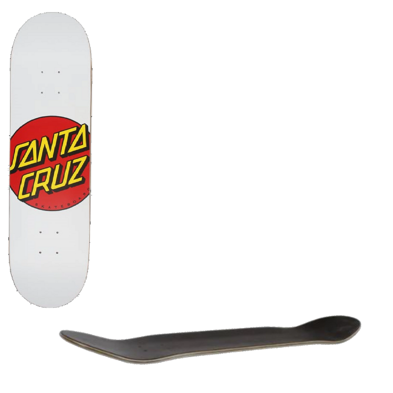 Santa Cruz Classic Dot Skateboard Deck - White 8''