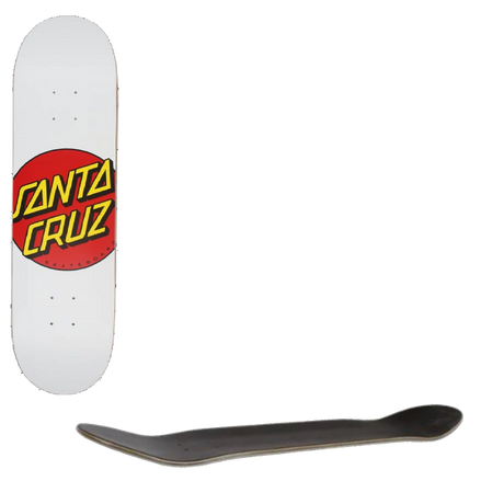 Santa Cruz Classic Dot Skateboard Deck - White 8''