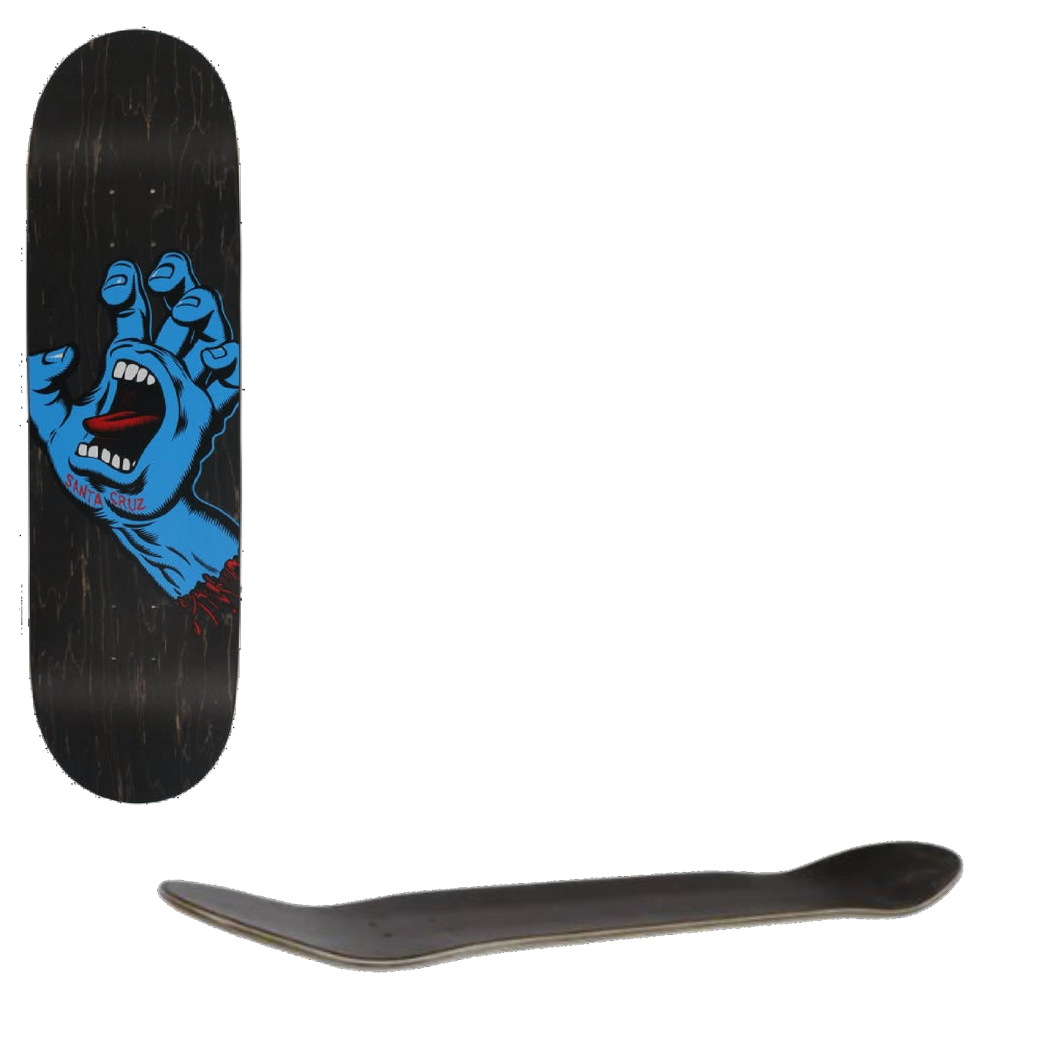 Santa Cruz Screaming Hand Skateboard Deck - Black 8.6''