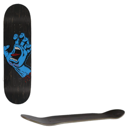 Santa Cruz Screaming Hand Skateboard Deck - Black 8.6''