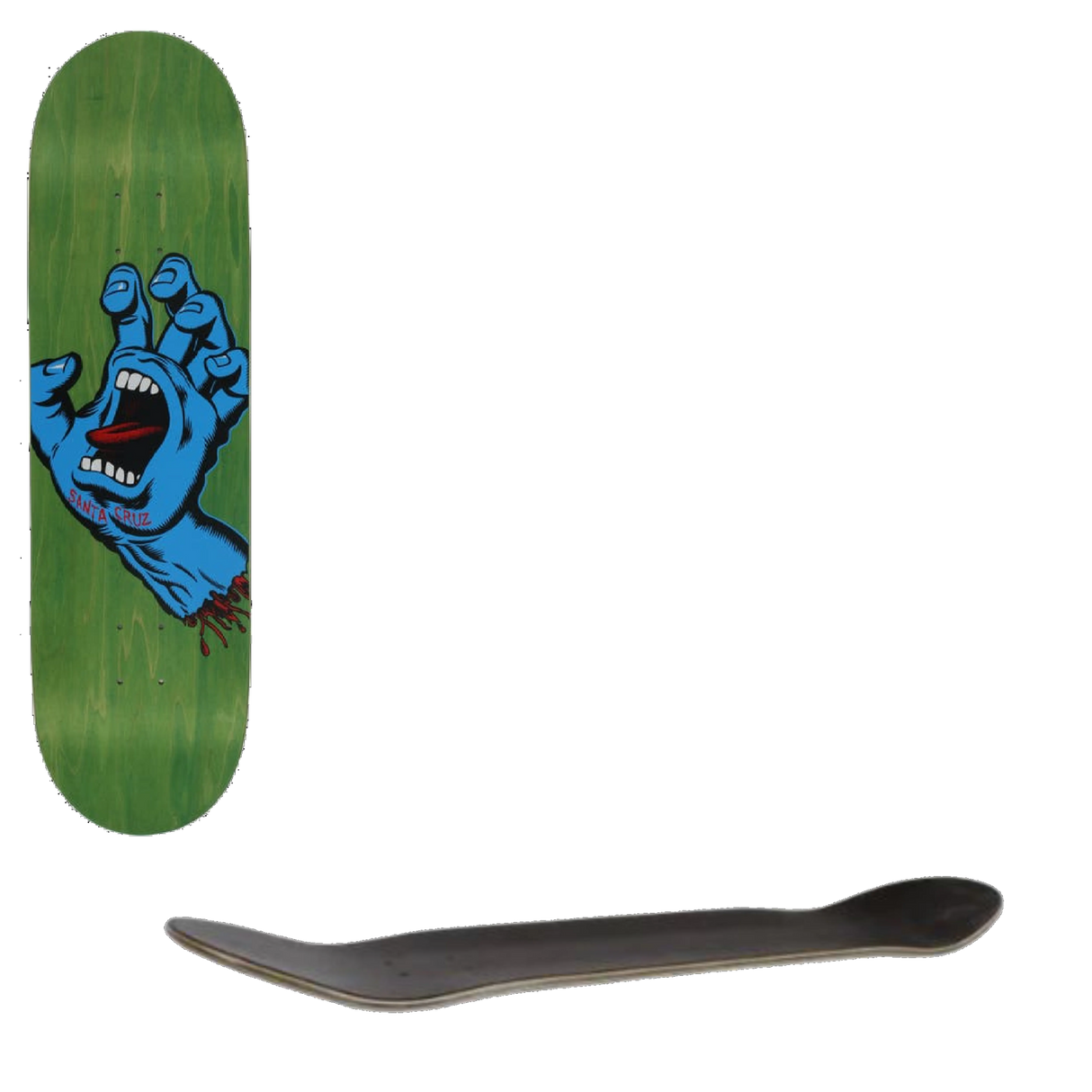 Santa Cruz Screaming Hand Skateboard Deck - Green 8.8''