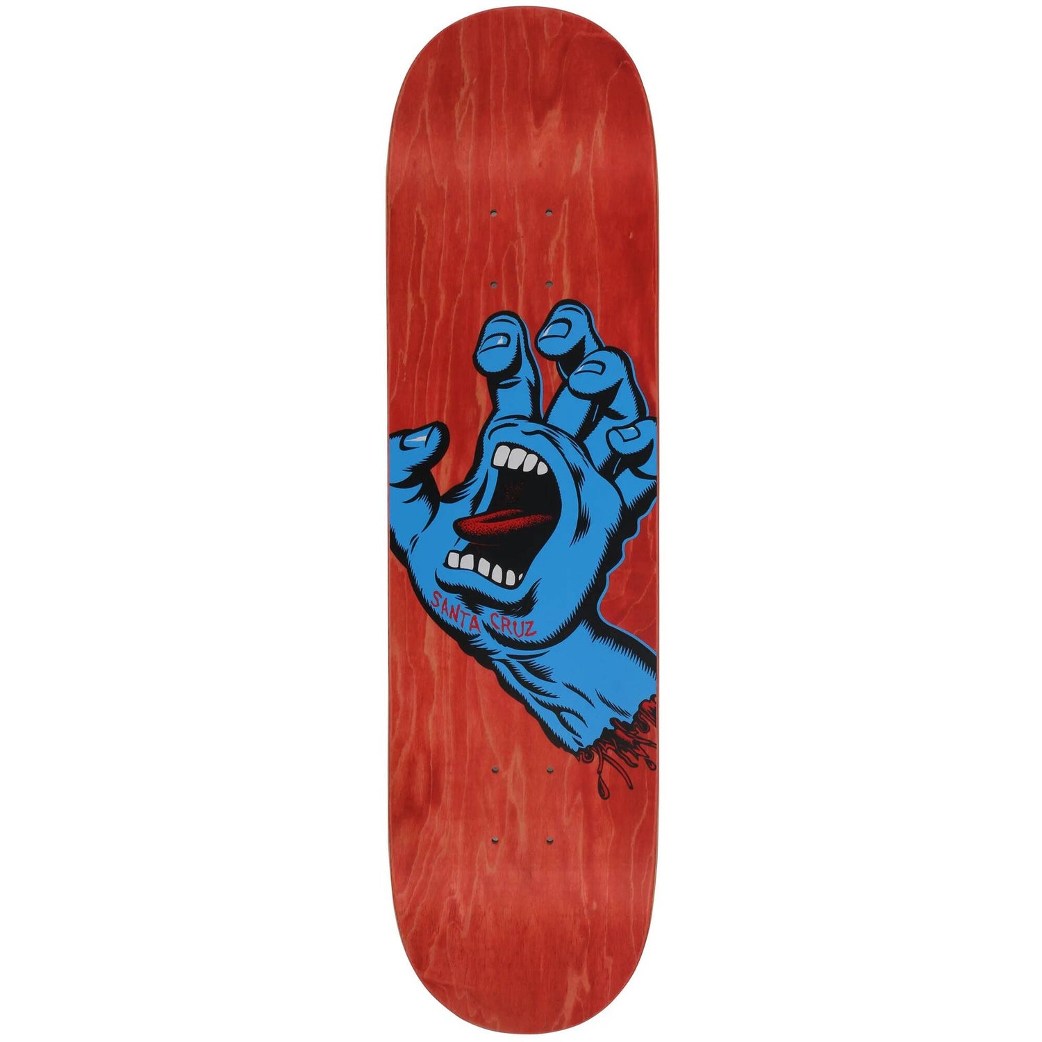 Santa Cruz Screaming Hand Skateboard Deck - Red 8''