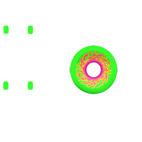 Santa Cruz Slime Balls OG Slime 78a Skateboard Wheels - Green/Pink 54.5mm