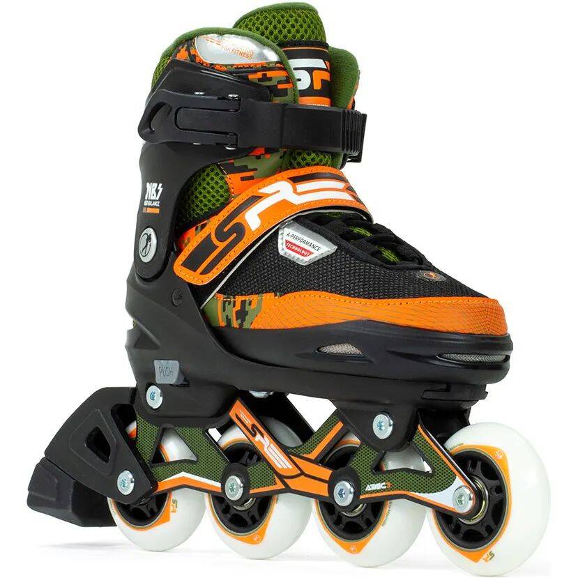 SFR Pixel Adjustable Inline Skates - Green/Orange