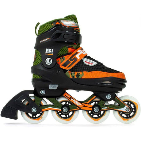 SFR Pixel Adjustable Inline Skates - Green/Orange