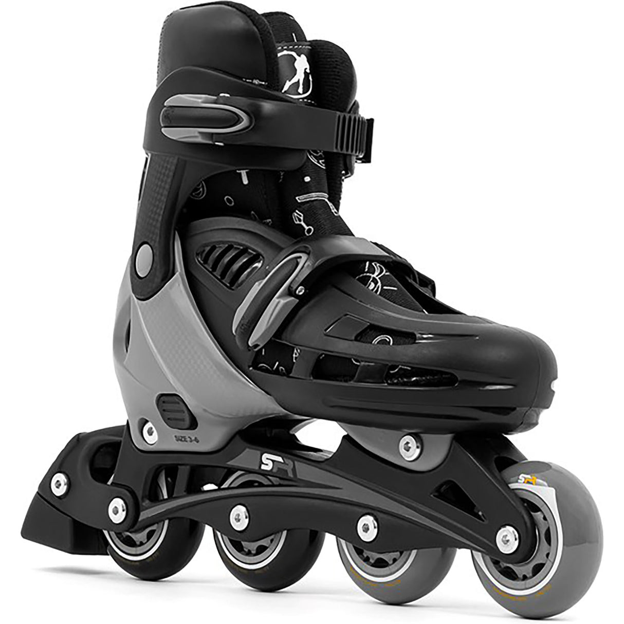 SFR Cyclone II Adjustable Inline Skates - Ninja