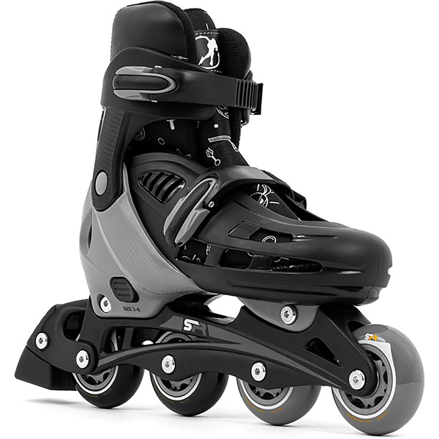 SFR Cyclone II Adjustable Inline Skates - Ninja
