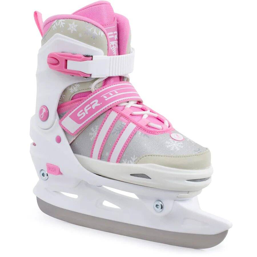 SFR Nova Adjustable Ice Skates - White/Pink
