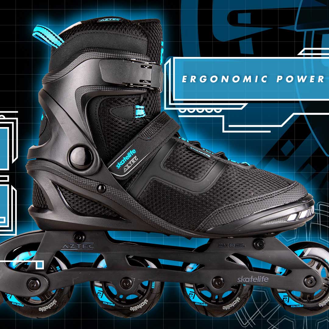 Skatelife Aztec Inline Skates - Black/Blue