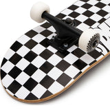 Speed Demons Checkers Complete Skateboard - Black/White 8''