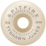 Spitfire Formula Four Tyshawn Forever Pro Classic 99a Skateboard Wheels - White 52mm (Pack of 4)