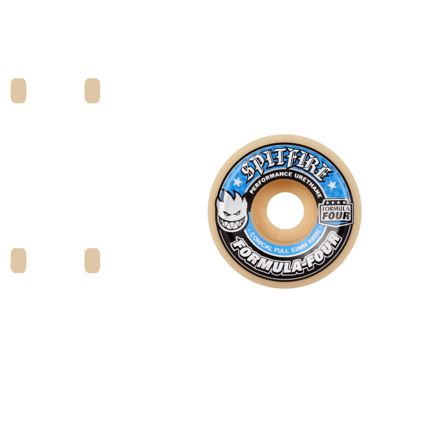 Spitfire Formula Four Conical Full 99D Skateboard Wheels - Blue 52mm (Pack of 4)