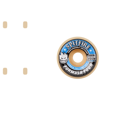 Spitfire Formula Four Conical Full 99D Skateboard Wheels - Blue 52mm (Pack of 4)
