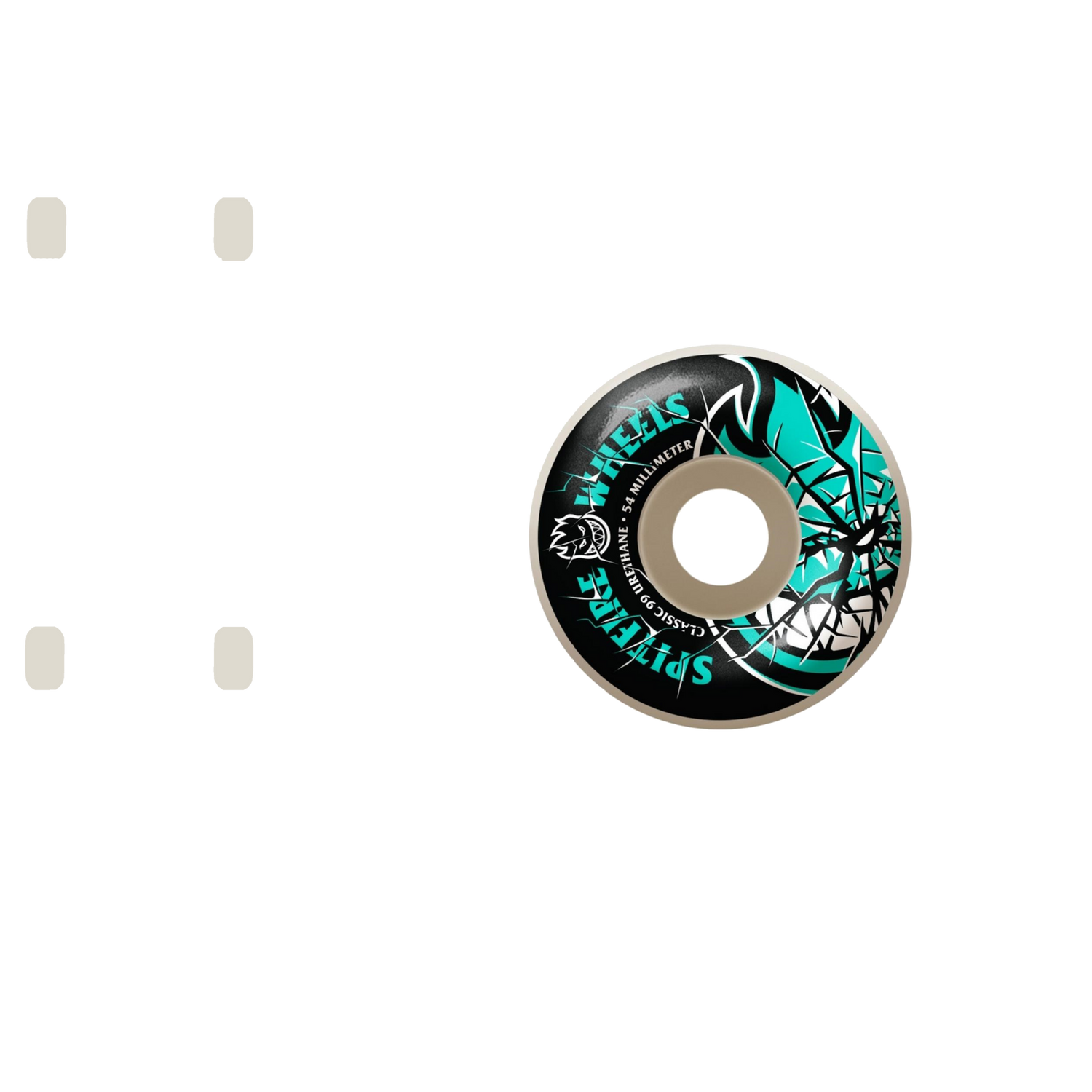 Spitfire Bighead Shattered 99 Skateboard Wheels - White 54mm
