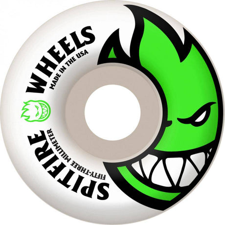 Spitfire White Skateboard Wheels Bighead - Neon Green 53mm