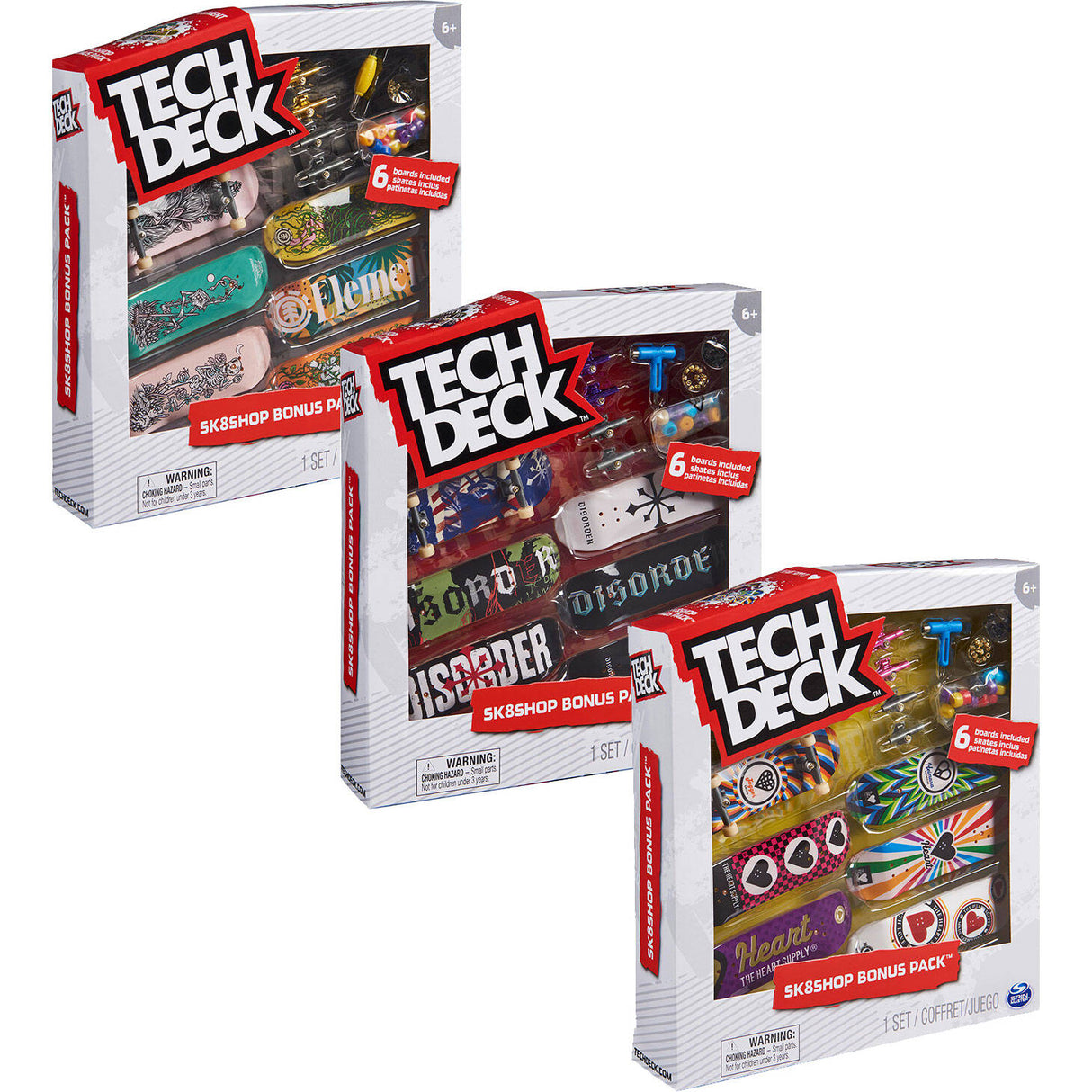 Tech Deck Fingerboard Assorted 6 Piece Sk8shop Bonus Pack