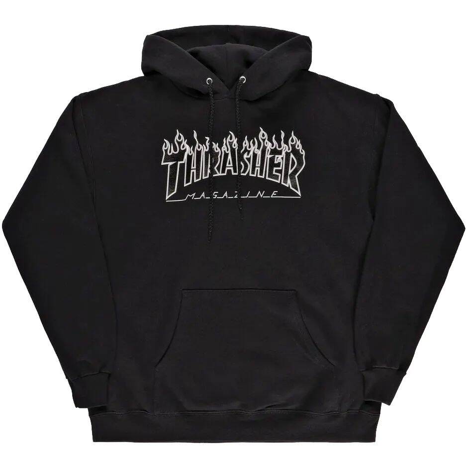 Thrasher Flame Hoodie - Black