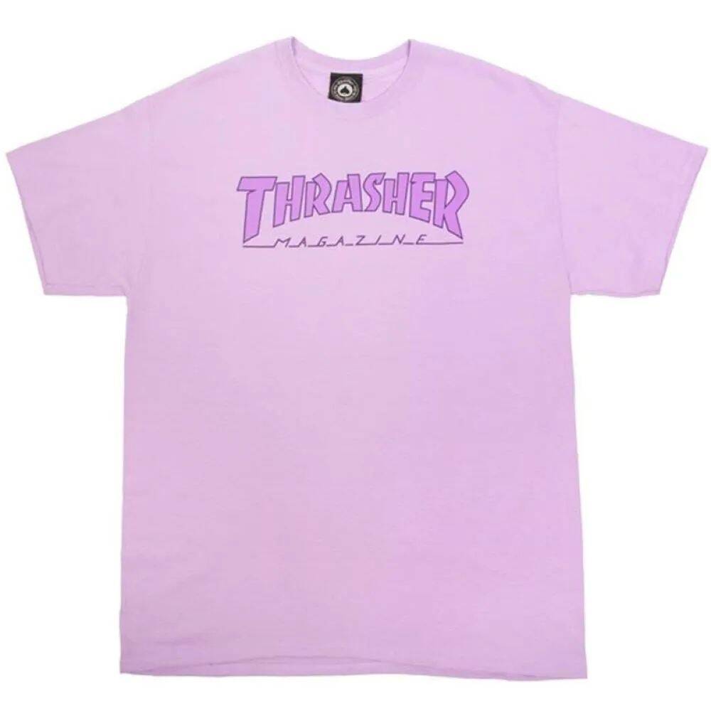 Thrasher Outlined T Shirt - Orchid
