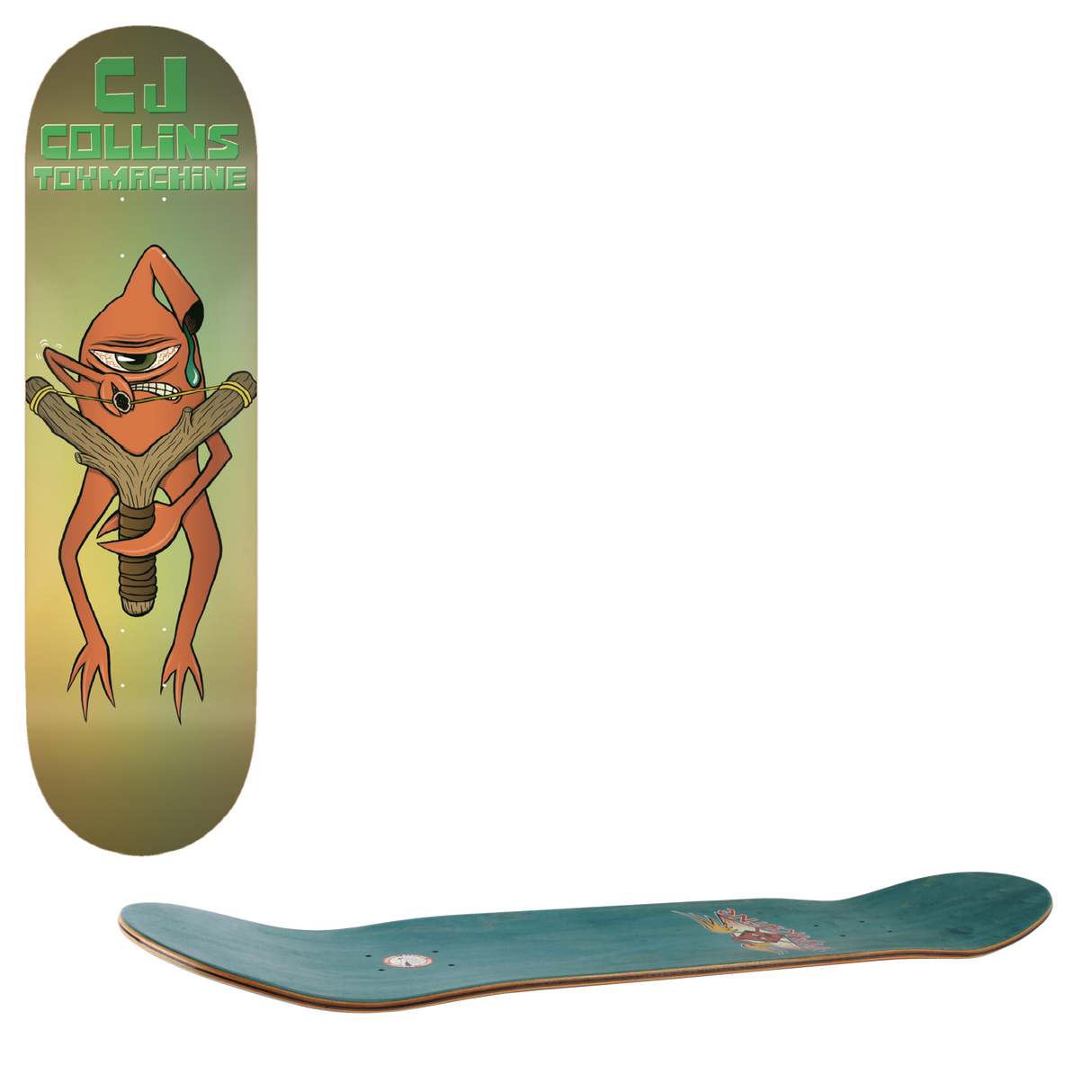 Toy Machine Sling Shot Skateboard Deck - CJ Collins 8''