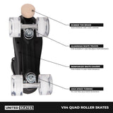 United Skates VX4 Elite Quad Roller Skates - Translucent