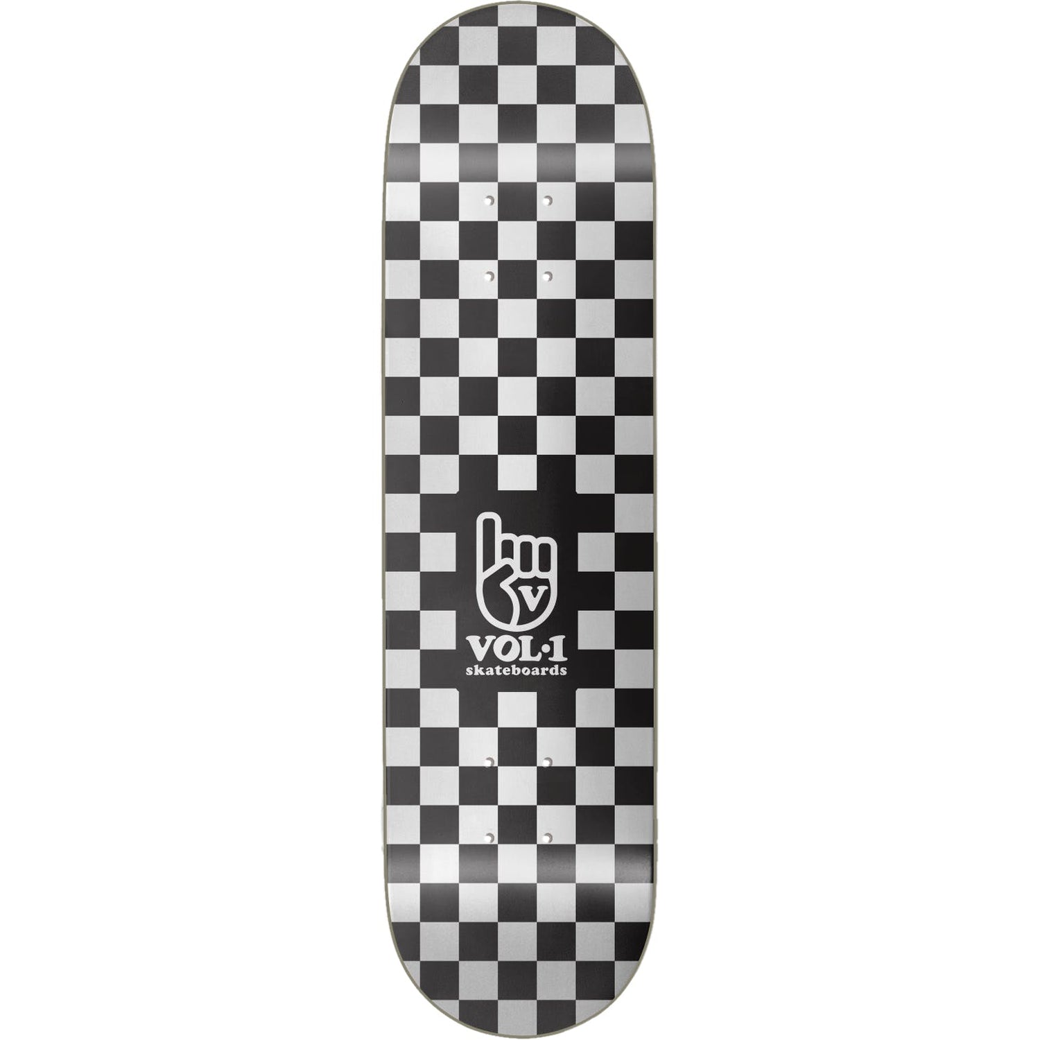 Vol.1 Checker Skateboard Deck - Black/White 8.25''