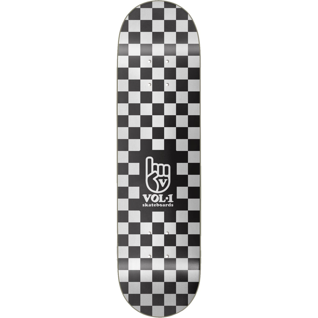 Vol.1 Checker Skateboard Deck - Black/White 7.75''