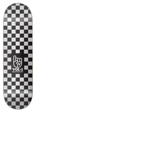 Vol.1 Checker Skateboard Deck - Black/White 8''