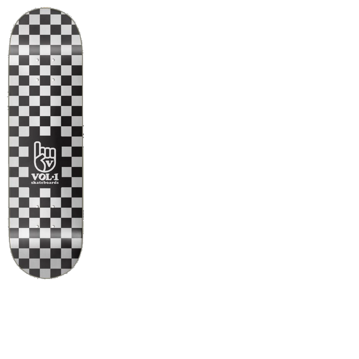 Vol.1 Checker Skateboard Deck - Black/White 8.25''