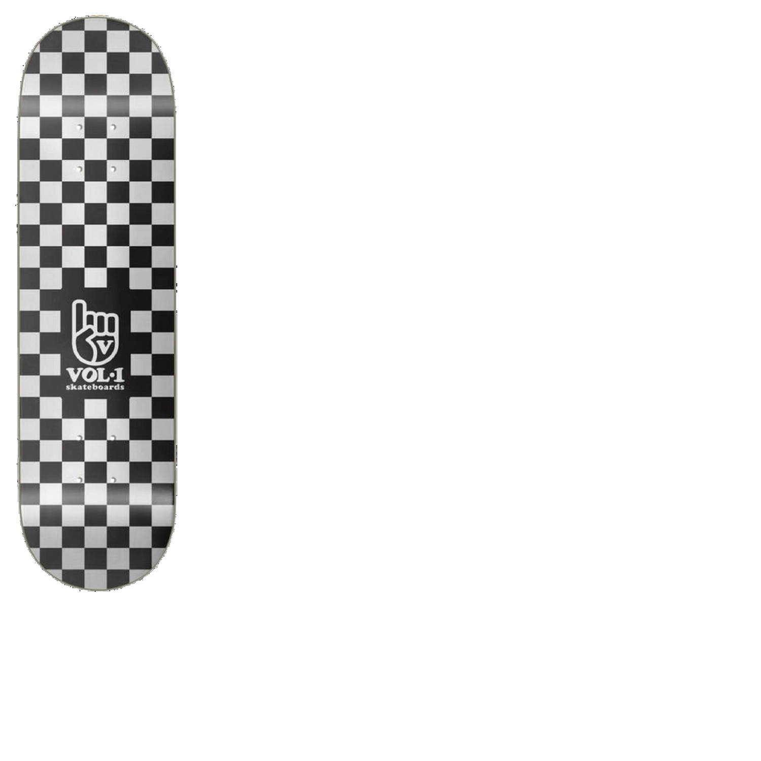 Vol.1 Checker Skateboard Deck - Black/White 8.25''