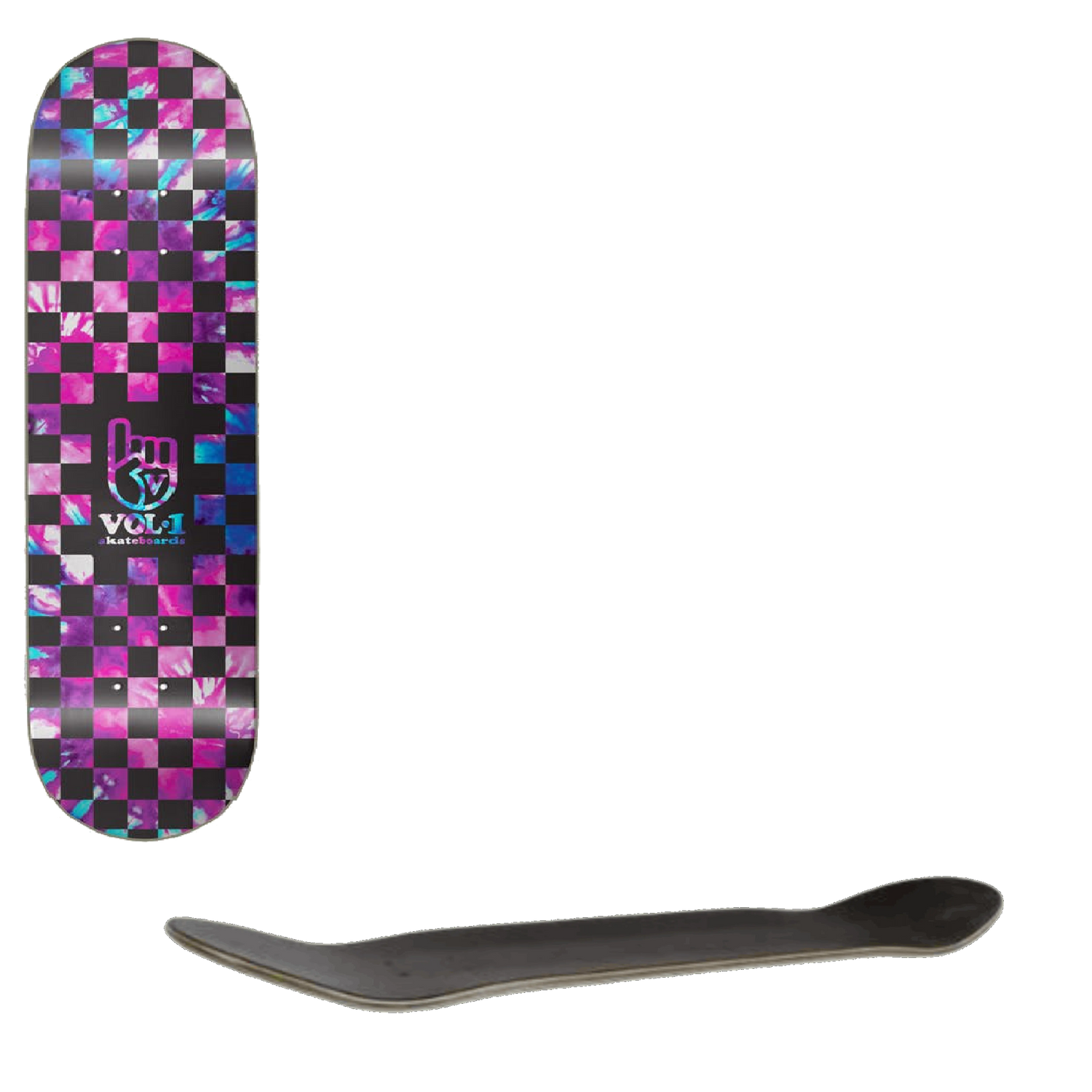 Vol.1 Dye Checker Skateboard Deck - Pink/Blue 7.75"