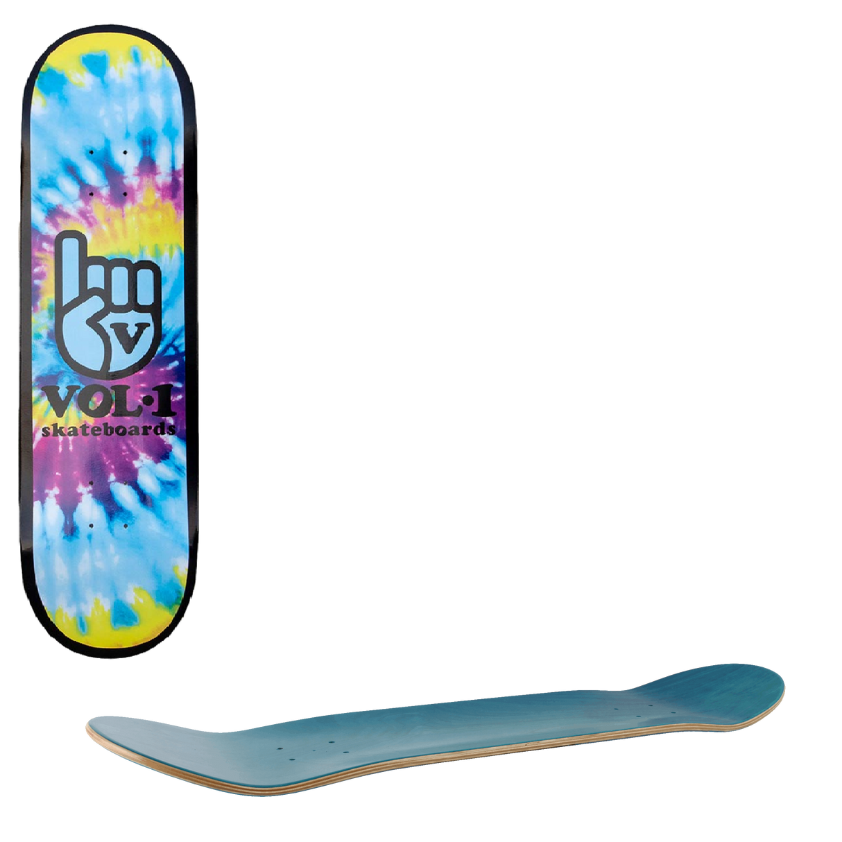 Vol.1 Dye Logo Skateboard Deck - Blue/Yellow 8''