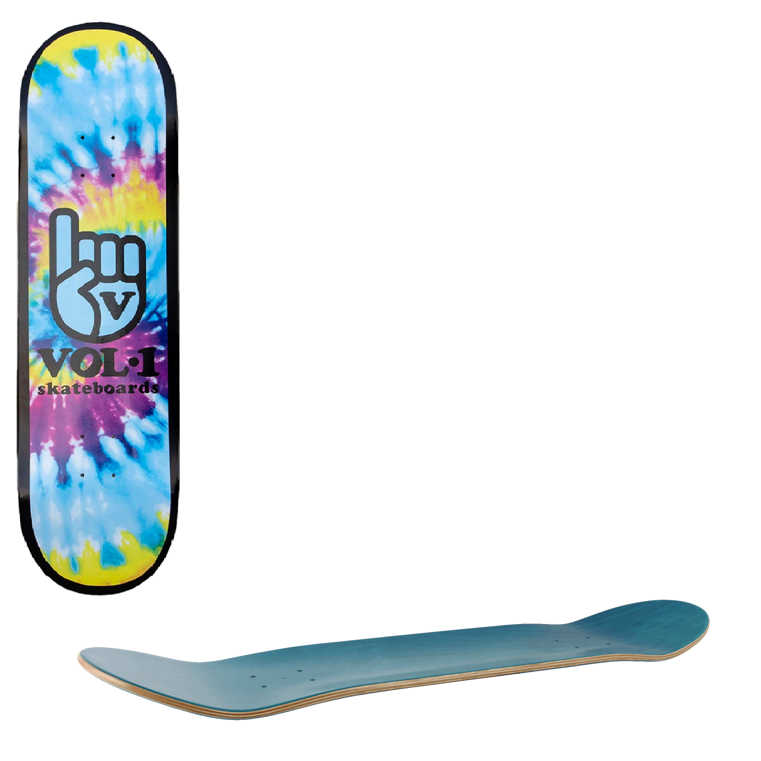 Vol.1 Dye Logo Skateboard Deck - Blue/Yellow 8''