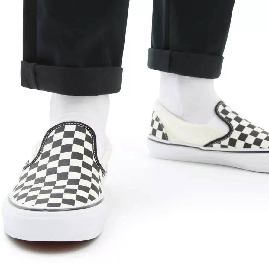 Vans Skate (Checkerboard) Slip-On Skate Shoes - Black/Off White
