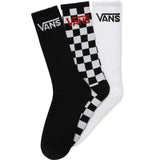 Vans Classic Crew Socks - Black/Checkerboard UK6.5-UK9 (3PK)