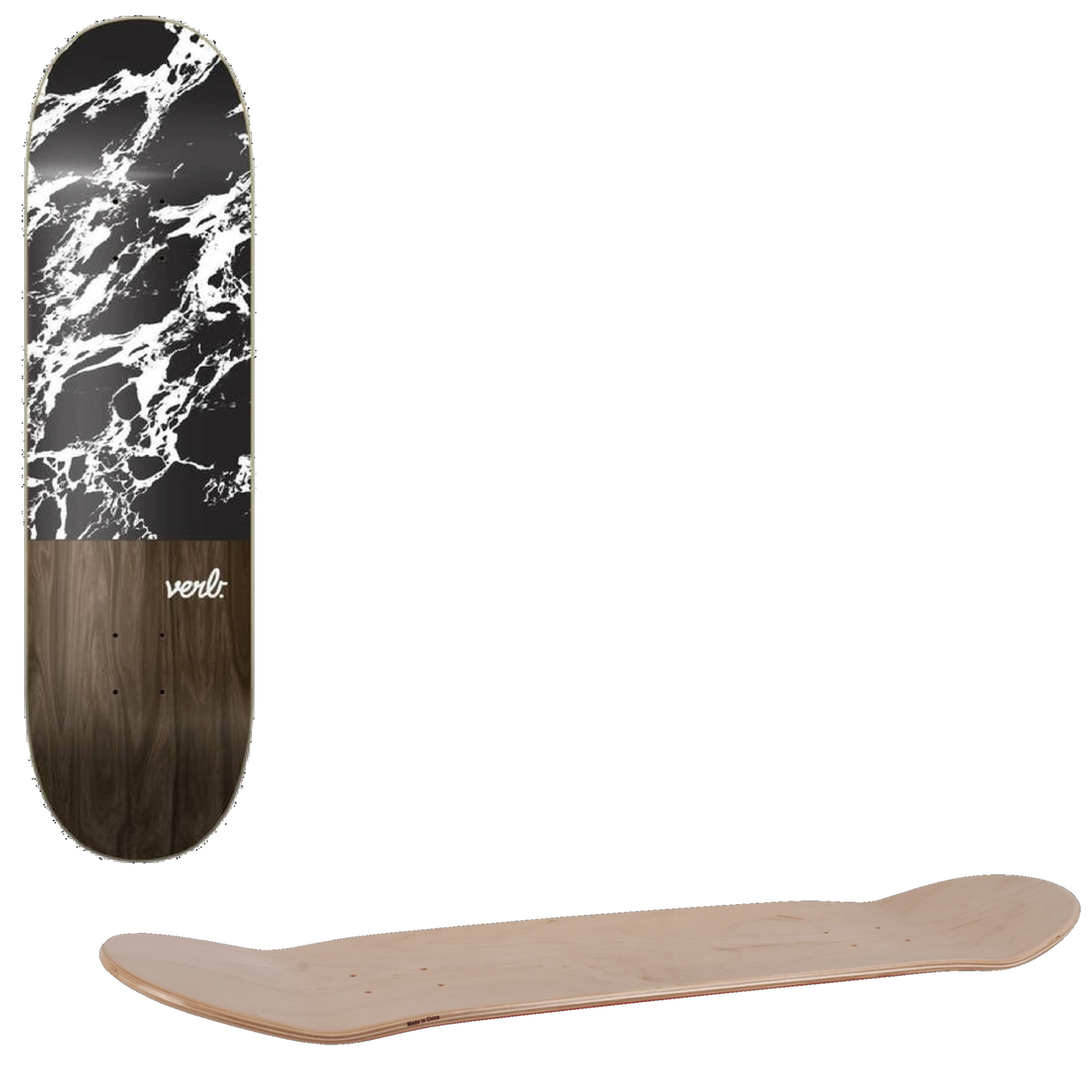 Verb Marble Dip Skateboard Deck - Black 8''
