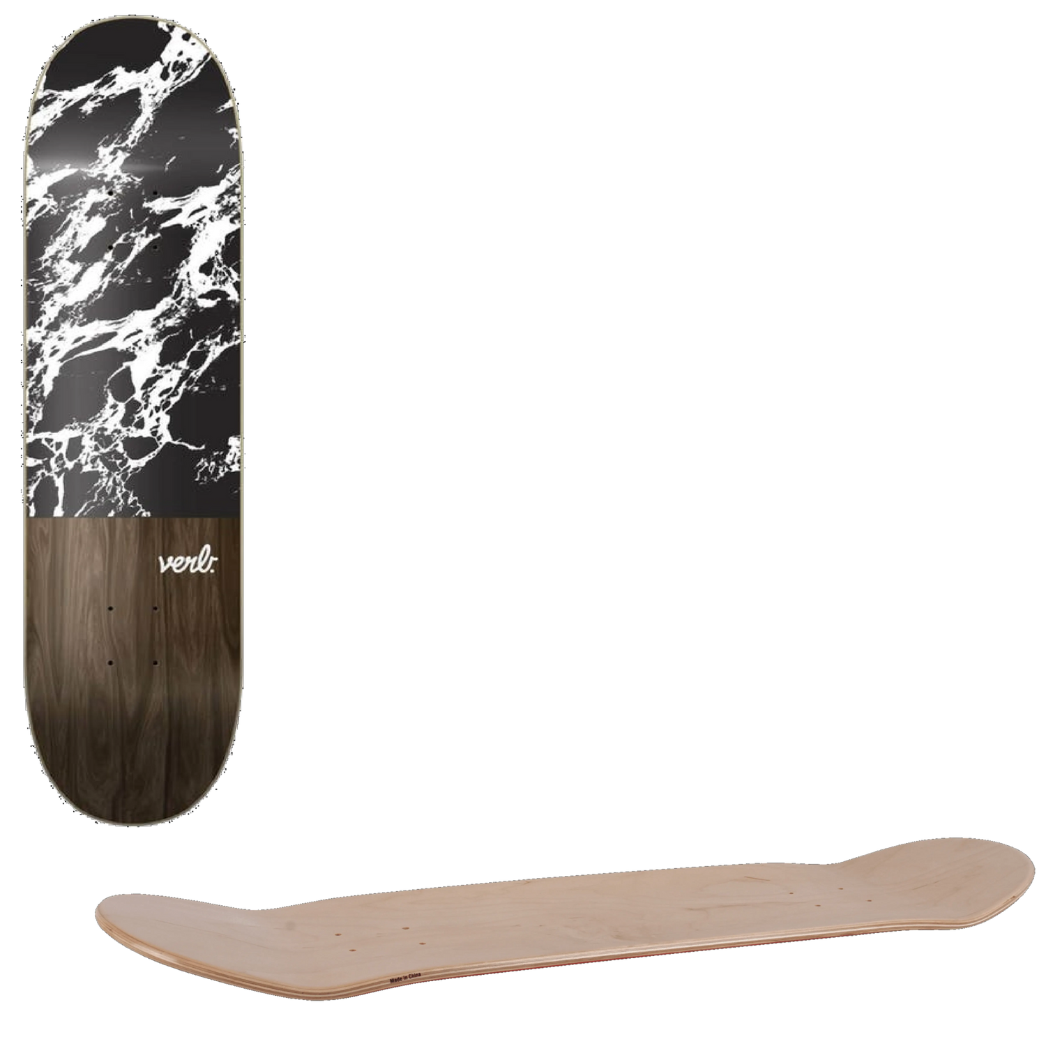 Verb Marble Dip Skateboard Deck - Black 8''