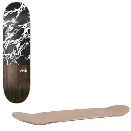 Verb Marble Dip Skateboard Deck - Black 8''