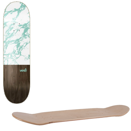 Verb Marble Dip Skateboard Deck - White 8.25''